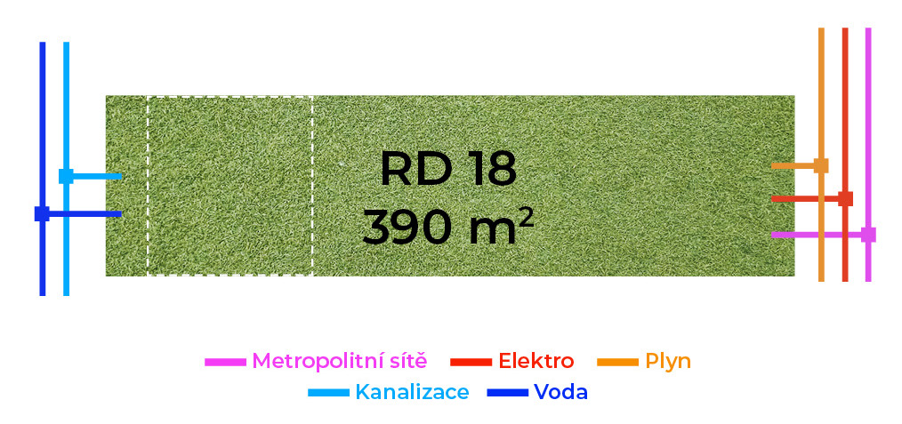 Stavební pozemek RD18, 390 m²