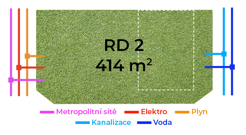 Stavební pozemek RD2, 414 m² 