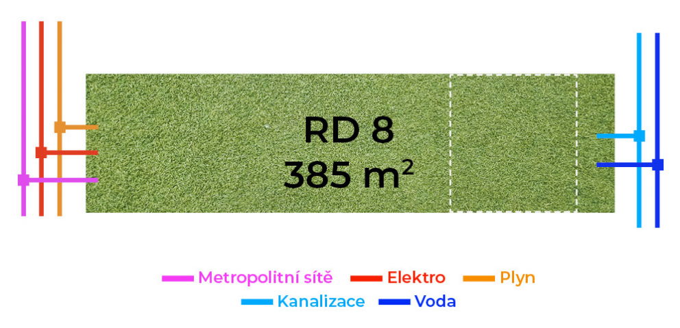 Stavební pozemek RD8, 385 m² 